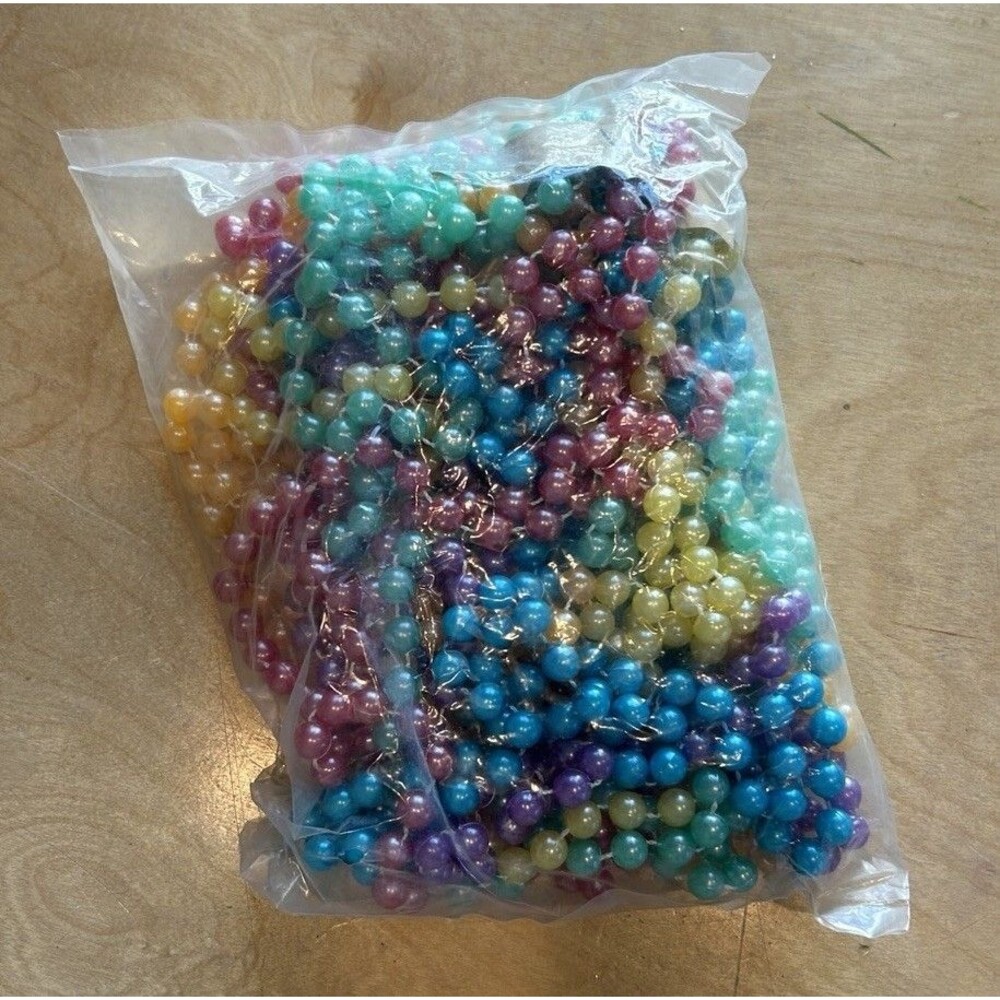 Asst color Mardi Gras Beads 1 Dozen Bagged Bundle Party Favors New Orleans